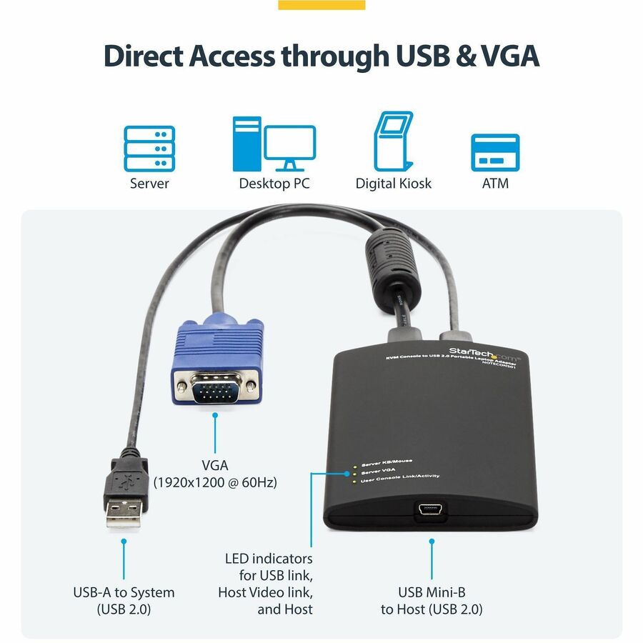 StarTech.com KVM Console to USB 2.0 Portable Laptop Adapter