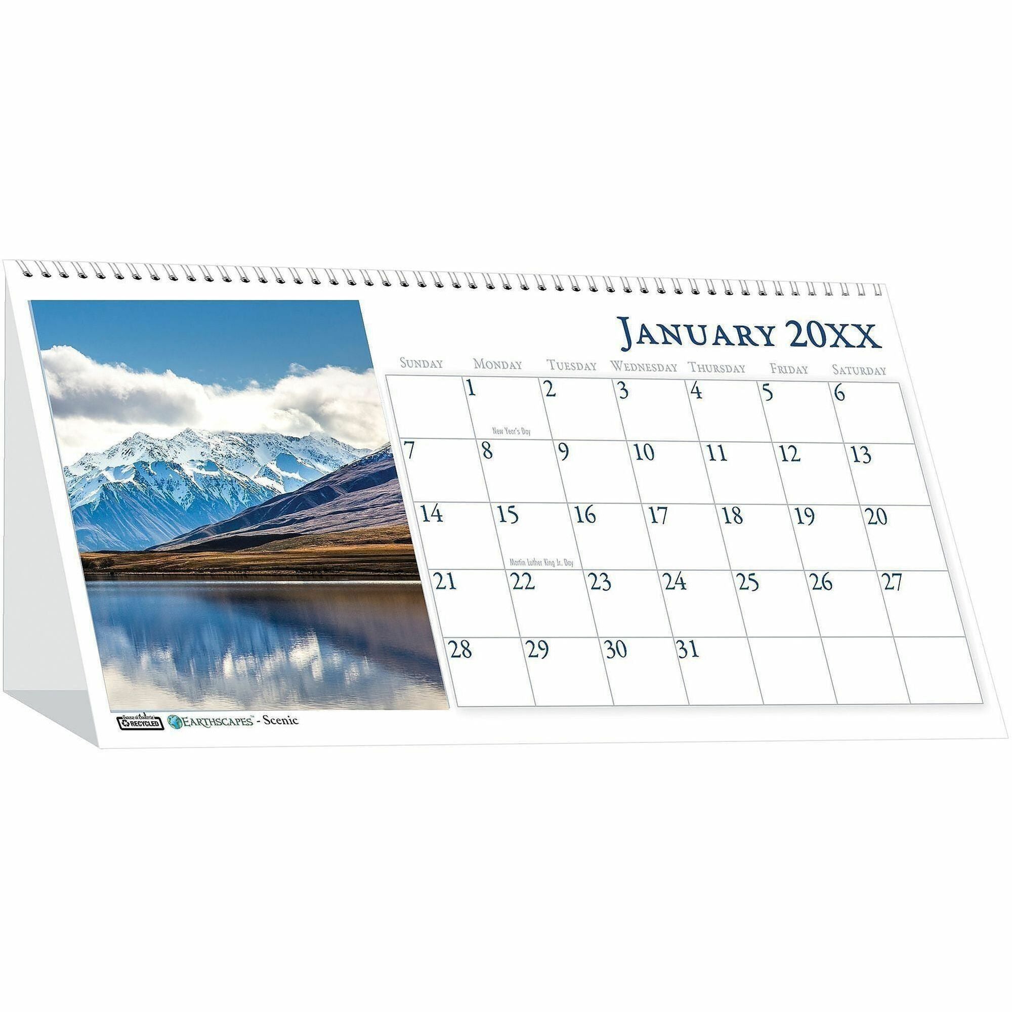 Julian Dates - Monthly - 1 Year - January 2026 to December 2026 - 1 Month Double Page Layout - 8 1/2" x 4 1/2" Sheet Size - Spiral Bound - Desktop - White - Paper - 1 Each