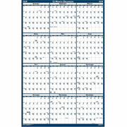 House of Doolittle Write-on Laminated Wall Planner, 12-Month, January-December 2026, 18" x 24", Blue/Gray, Erasable, 1 Each