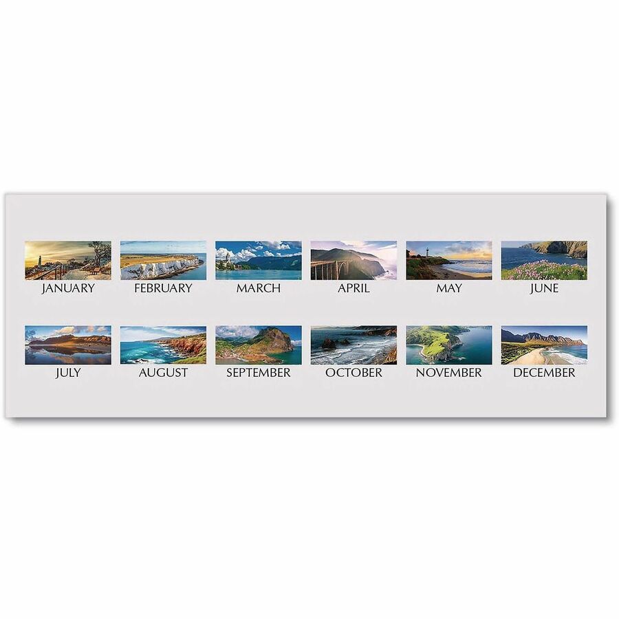 House of Doolittle EarthScapes Coastlines Desk Pad Calendar, Monthly, 18.5" x 13", White, Paper/Leatherette/Chipboard, 1 Each