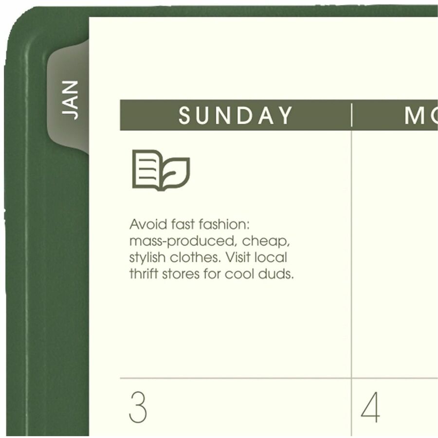 At-A-Glance Recycled Appointment Book Planner, Large, Weekly/Monthly, January 2026–December 2026, 8 1/4" x 11", Green Cover, Wire Bound, 1 Each