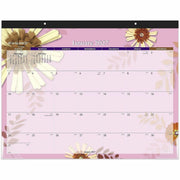 Standard - Julian Dates - Monthly - 1 Year - January 2026 to December 2026 - 1 Month Single Page Layout - 21 3/4" x 17" Sheet Size - Purple Sheet - 2.81" x 2.50" Block - Headband - Desk Pad - Multicolor - Poly, Paper - Unruled Daily Block - 1 Each