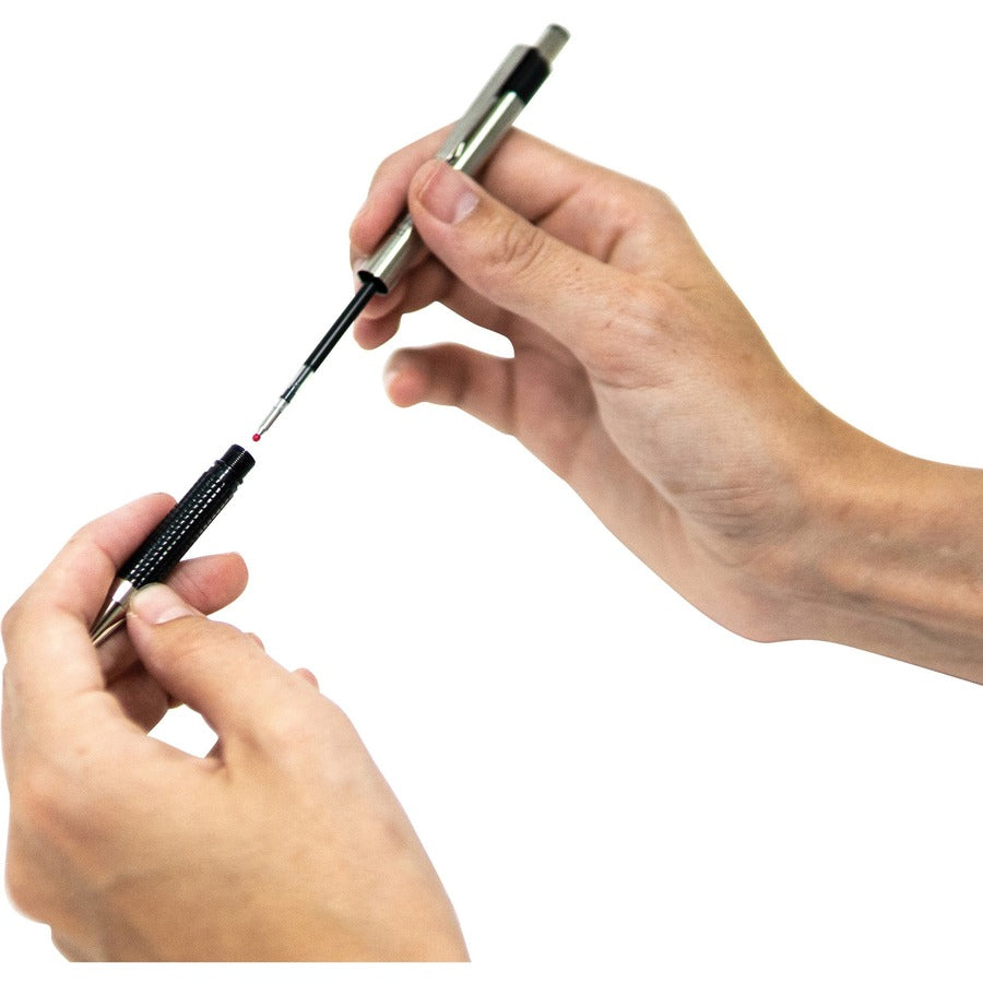 Zebra STEEL 3 Series F-301 Retractable Ballpoint Pen - 0.7 mm Fine Pen Point - Refillable - Retractable - Black Ink - Stainless Steel Barrel - 1 Pack
