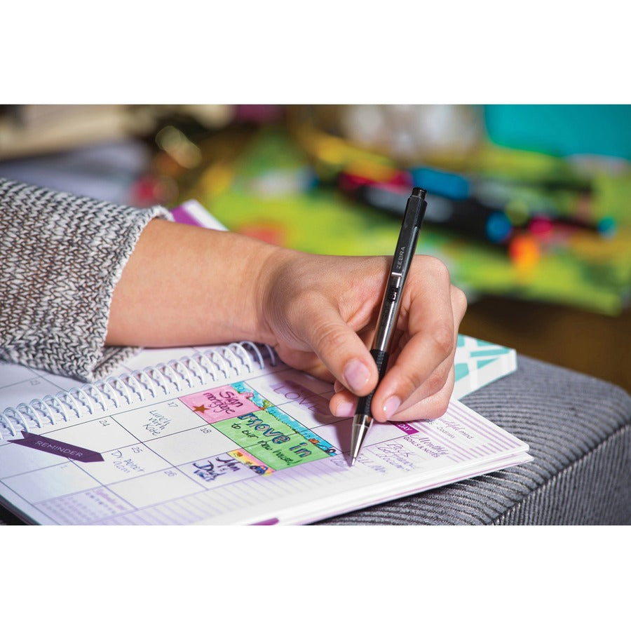 Zebra STEEL 3 Series F-301 Retractable Ballpoint Pen - 0.7 mm Fine Pen Point - Refillable - Retractable - Black Ink - Stainless Steel Barrel - 1 Pack