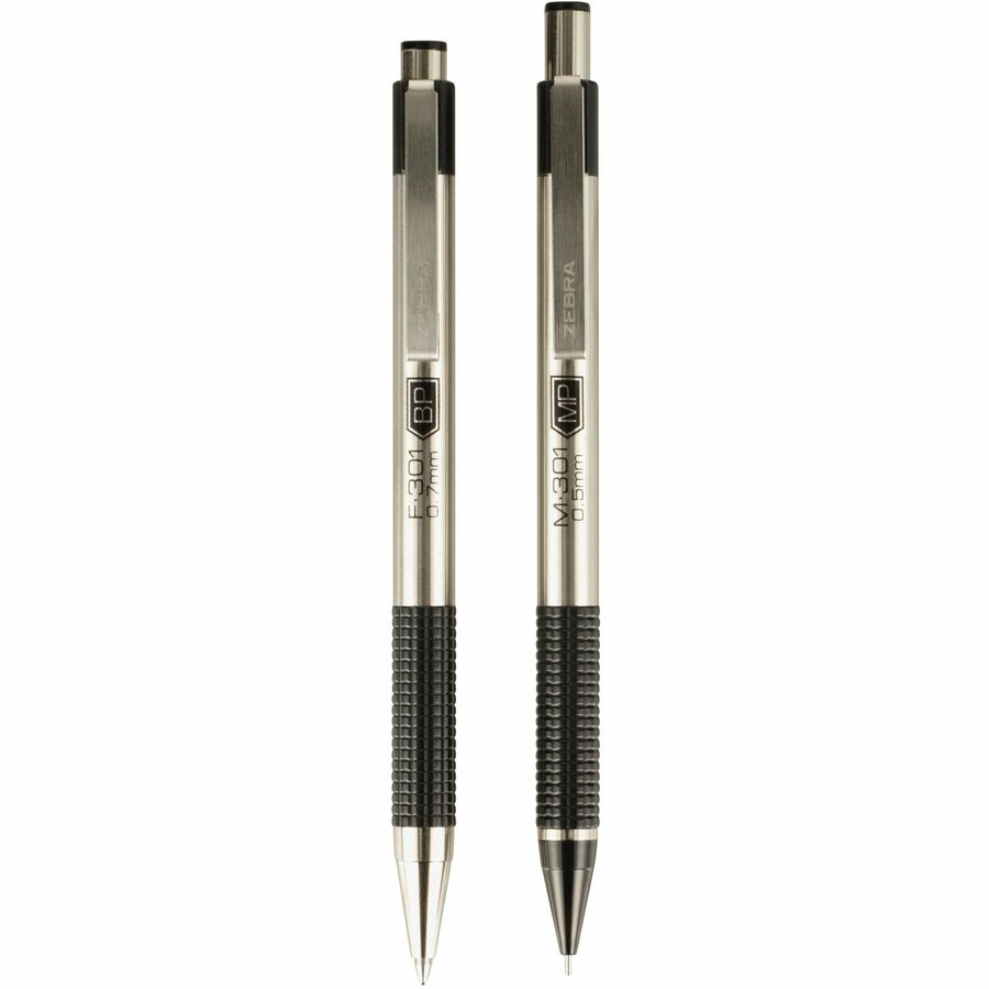 Fine Pen Point - 0.7 mm Pen Point Size - 0.5 mm Lead Size - Refillable - Black Ink - Stainless Steel Barrel - Retractable - Non-slip, Pocket Clip, Eraser - 1 Pack