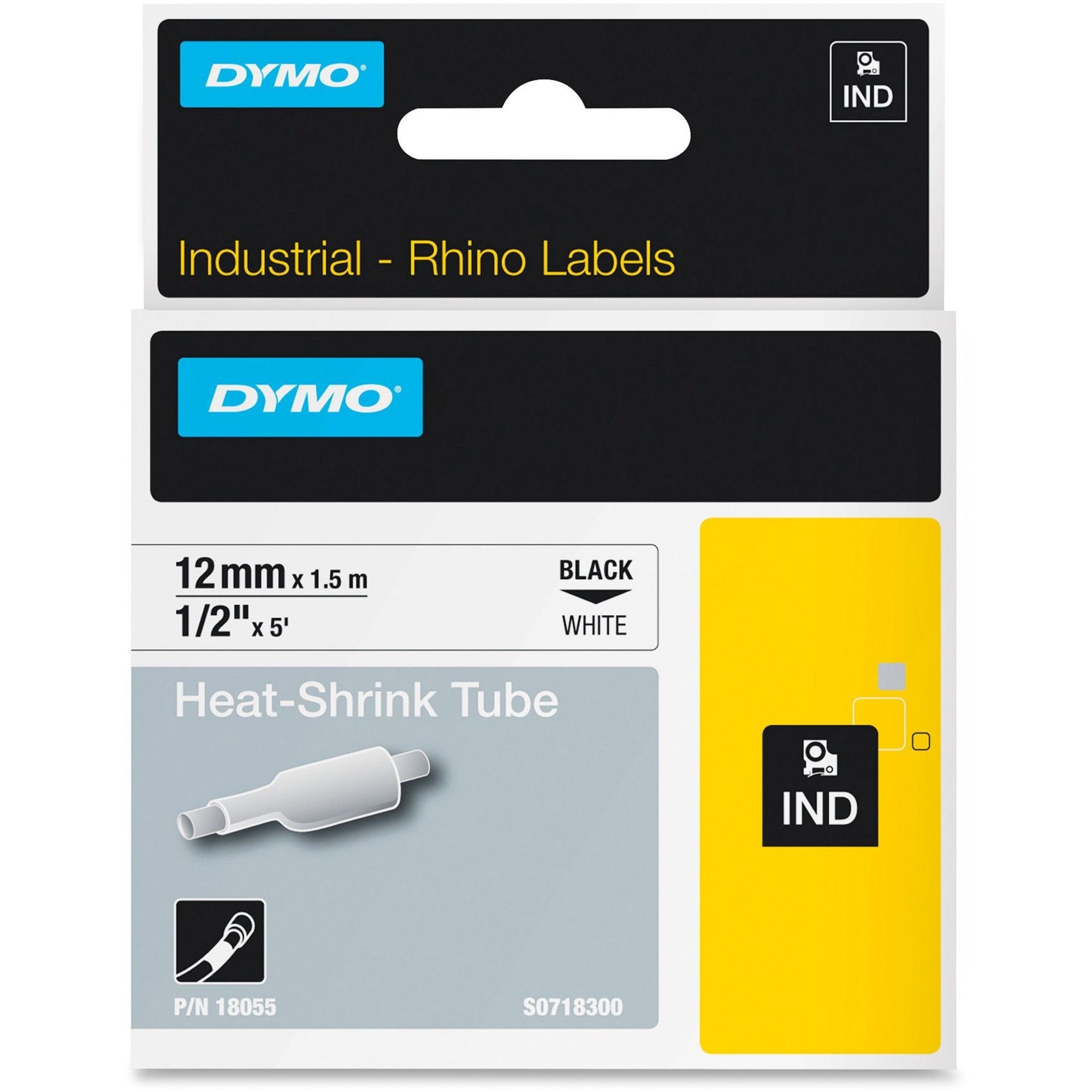 15/32" Width x 59 1/16" Length - Rectangle - Thermal Transfer - Black on White, Black - Vinyl - Easy Peel, Removable - 1 Each