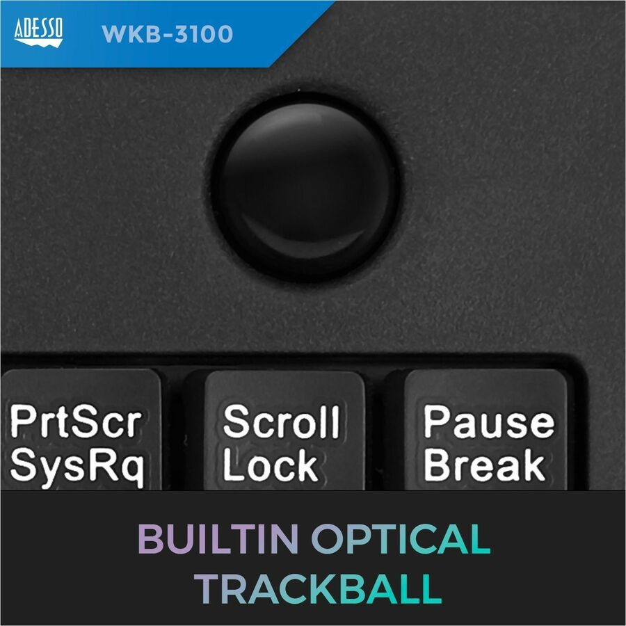 Adesso Wireless Mini Trackball Keyboard