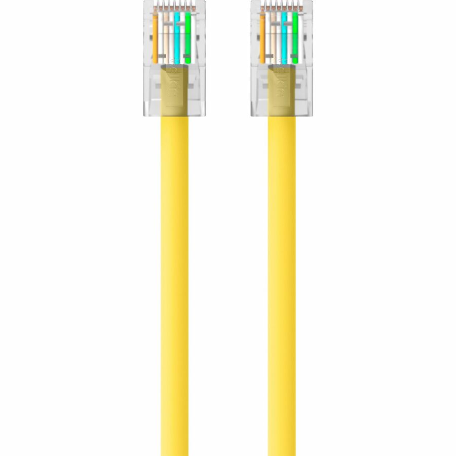 Belkin CAT6 Ethernet Patch Cable, RJ45, M/M - 15 ft Category 6 Network Cable for Network Device - First End: 1 x RJ-45 Network - Male - Second End: 1 x RJ-45 Network - Male - Patch Cable - Yellow - 1 Each