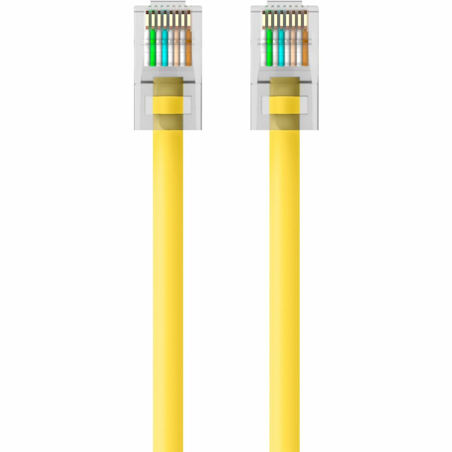 Belkin CAT6 Ethernet Patch Cable, RJ45, M/M - 15 ft Category 6 Network Cable for Network Device - First End: 1 x RJ-45 Network - Male - Second End: 1 x RJ-45 Network - Male - Patch Cable - Yellow - 1 Each