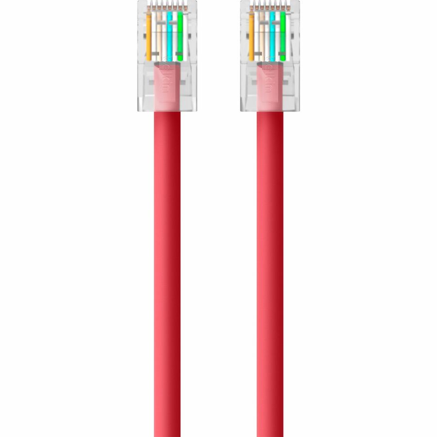 Belkin CAT6 Ethernet Patch Cable, RJ45, M/M - 25 ft Category 6 Network Cable for Network Device - First End: 1 x RJ-45 Network - Male - Second End: 1 x RJ-45 Network - Male - Patch Cable - Red - 1 Each