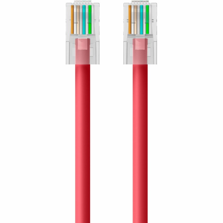 Belkin CAT6 Ethernet Patch Cable, RJ45, M/M - 25 ft Category 6 Network Cable for Network Device - First End: 1 x RJ-45 Network - Male - Second End: 1 x RJ-45 Network - Male - Patch Cable - Red - 1 Each