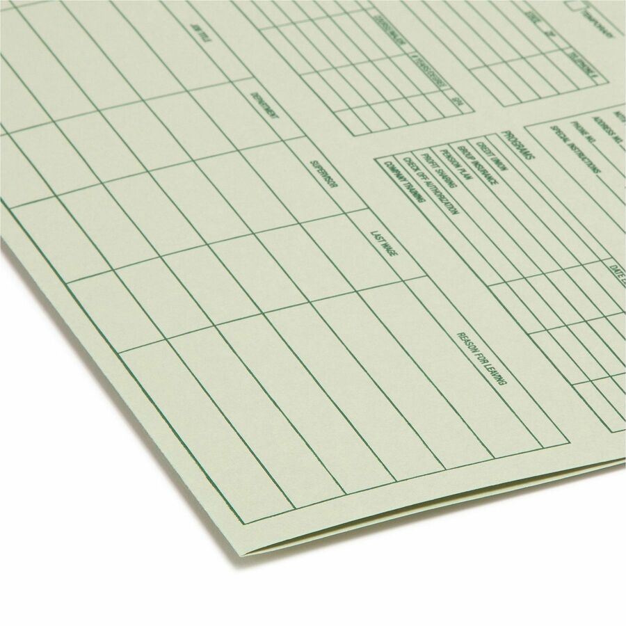 Smead Straight Tab Cut Letter Recycled Top Tab File Folder - 8 1/2" x 11" - 11 pt. - 1 Plys - Moss - 10% Recycled - 20 / Pack