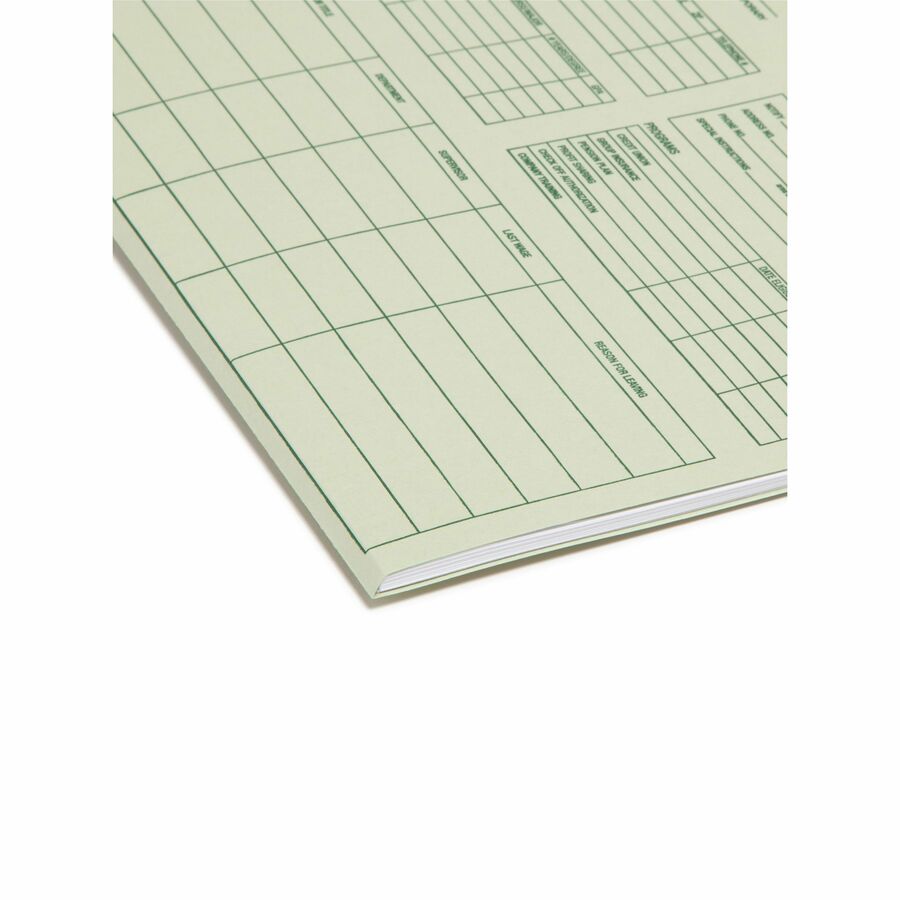 Smead Straight Tab Cut Letter Recycled Top Tab File Folder - 8 1/2" x 11" - 11 pt. - 1 Plys - Moss - 10% Recycled - 20 / Pack