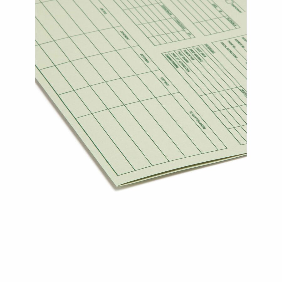 Smead Straight Tab Cut Letter Recycled Top Tab File Folder - 8 1/2" x 11" - 11 pt. - 1 Plys - Moss - 10% Recycled - 20 / Pack