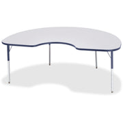 Berries® Kidney Activity Table - 48" X 72", A-height - Freckled Gray/Navy/Gray