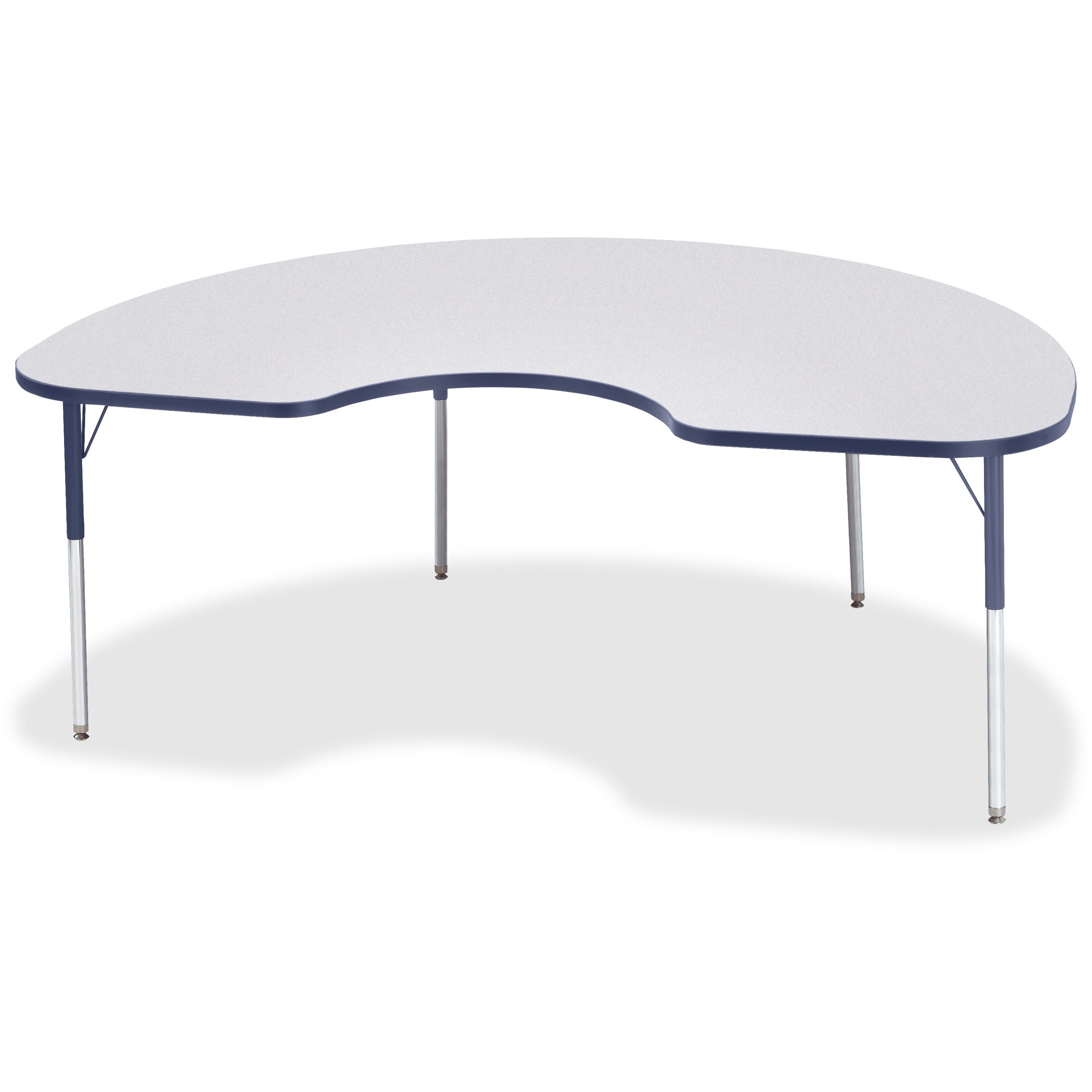 Berries® Kidney Activity Table - 48" X 72", A-height - Freckled Gray/Navy/Gray