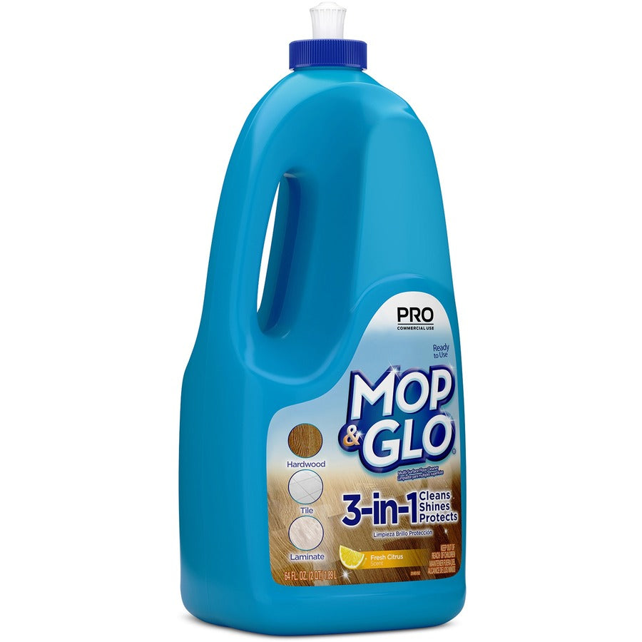 Professional MOP & GLO&reg; Triple Action Floor Shine Cleaner - For Wood Floor, Vinyl Floor, Linoleum Floor, Ceramic Tile Floor, Tile - 64 oz (4 lb) - Fresh Citrus Scent - Tan - 6 / Carton
