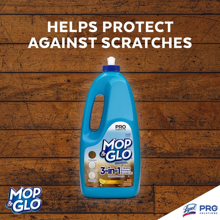 Professional MOP & GLO&reg; Triple Action Floor Shine Cleaner - For Wood Floor, Vinyl Floor, Linoleum Floor, Ceramic Tile Floor, Tile - 64 oz (4 lb) - Fresh Citrus Scent - Tan - 6 / Carton