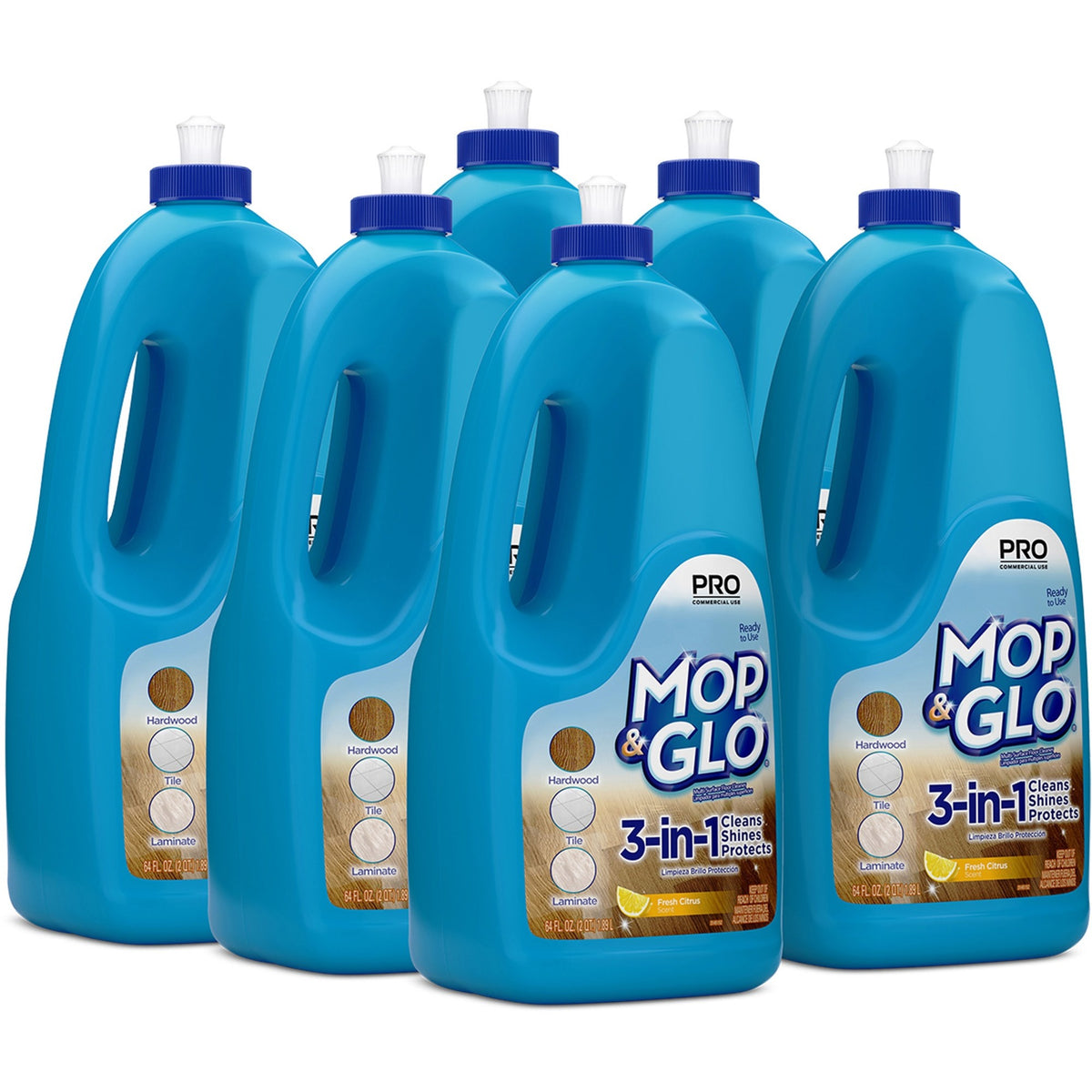 Professional MOP & GLO&reg; Triple Action Floor Shine Cleaner - For Wood Floor, Vinyl Floor, Linoleum Floor, Ceramic Tile Floor, Tile - 64 oz (4 lb) - Fresh Citrus Scent - Tan - 6 / Carton