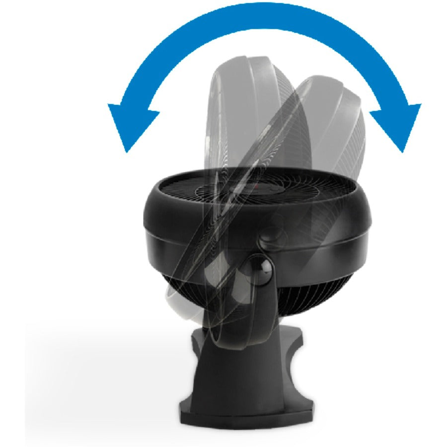 3 Blades - 193 mm Fan Diameter - 3 Speed - Adjustable Tilt Head, Removable Grill, Wall Mountable - 11" Height x 6" Width x 11" Depth - Black