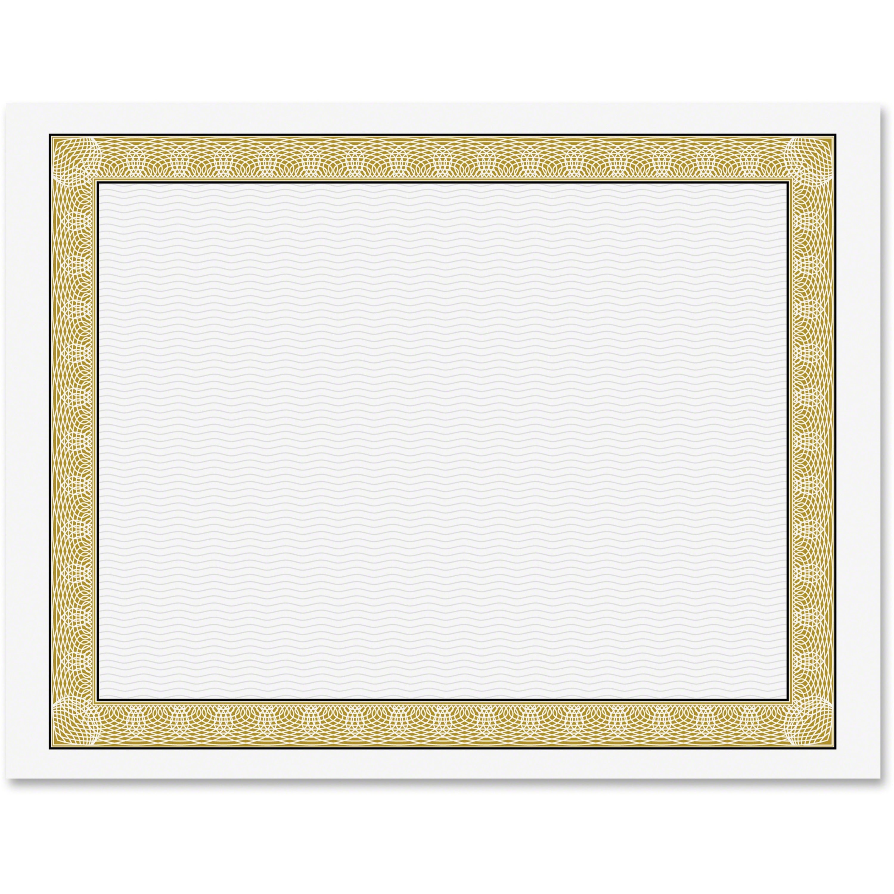 24 lb Basis Weight - 11" Width x 8.5" Length - Inkjet, Laser Compatible - Gold with White Border - Parchment Paper - 1 Pack