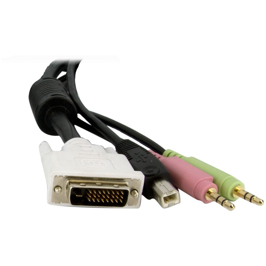 StarTech.com 6ft 4-in-1 USB Dual Link DVI-D KVM Switch Cable w/ Audio & Microphone