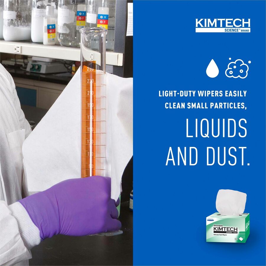 KIMTECH Science Kimwipes Delicate Task Wipers - 1 Ply - 4.39" Width x 8.20" Length - White - 286 / Box