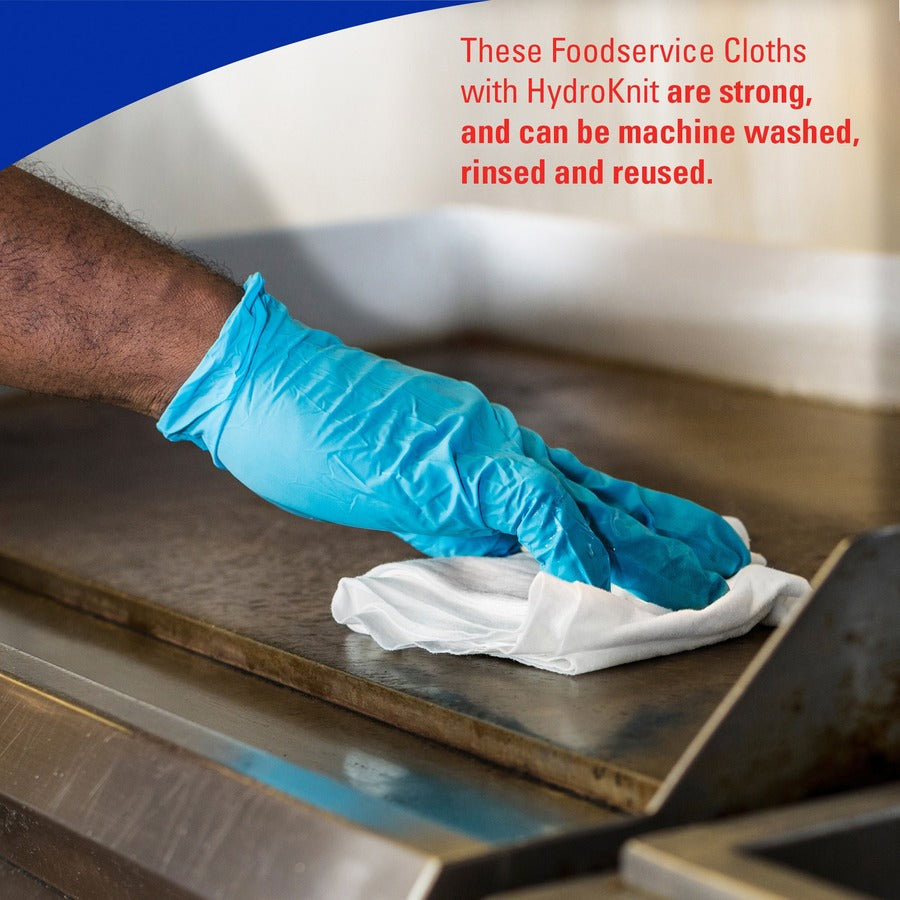 For Food Service Area, Rough Surface, General Purpose - Towel - 23.40" Length x 12" Width - Recommended For: Water Absorber, Oil Remover - Reusable, Antimicrobial, Durable, Machine Washable, Strong, Soft - White/ - 150 / Carton