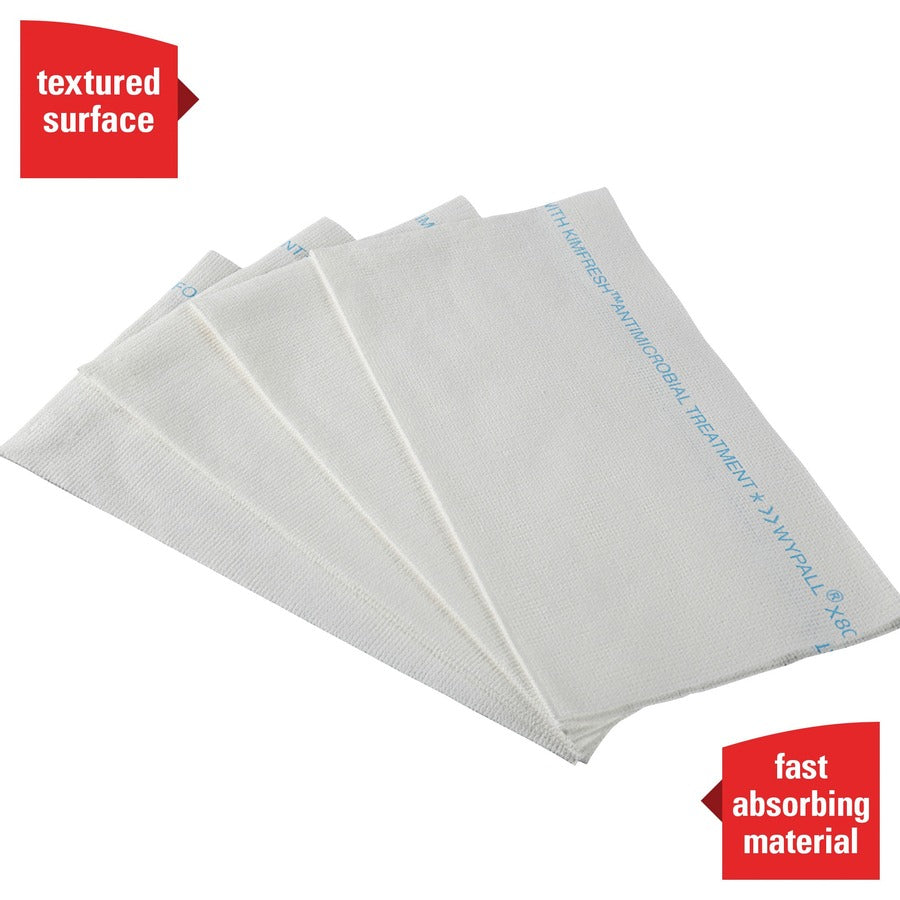 For Food Service Area, Rough Surface, General Purpose - Towel - 23.40" Length x 12" Width - Recommended For: Water Absorber, Oil Remover - Reusable, Antimicrobial, Durable, Machine Washable, Strong, Soft - White/ - 150 / Carton