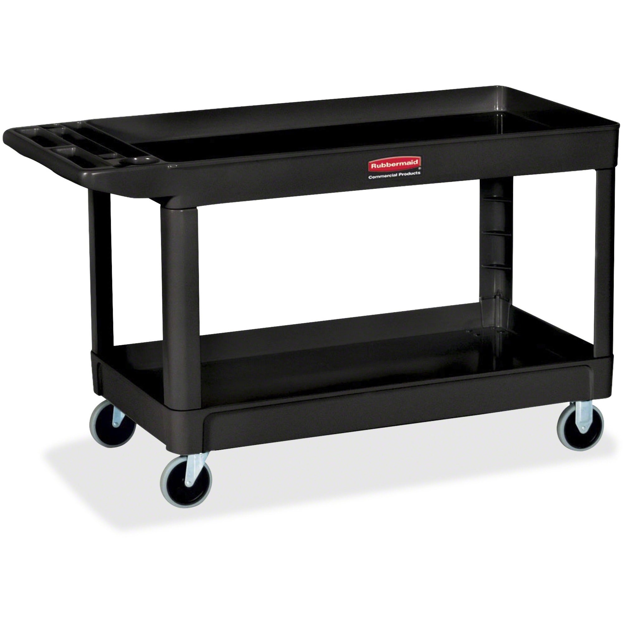 2 Shelf - Push Handle Handle - 4" Caster Size - Foam - 40.25" Length x 25.63" Width x 32.50" Height - Black - 1 Each