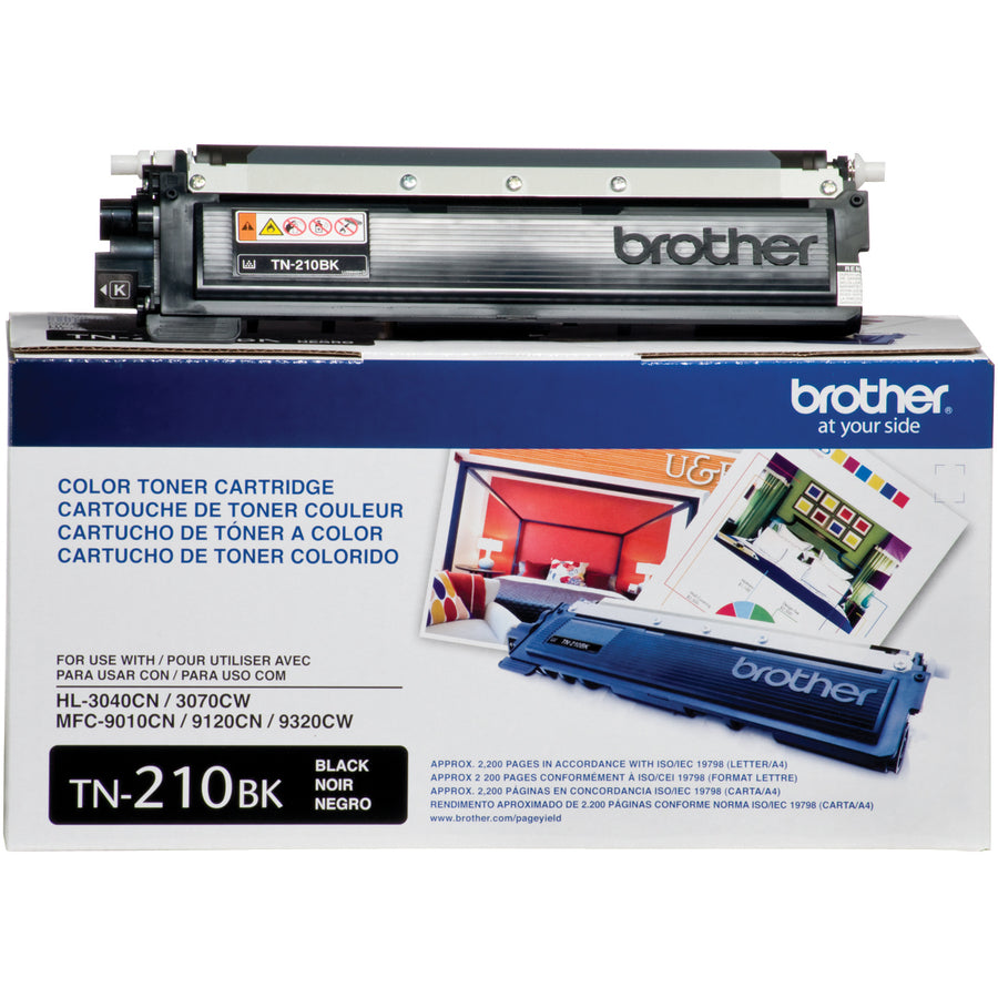 Brother TN210BK Original Laser Toner Cartridge - Black - 1 Each