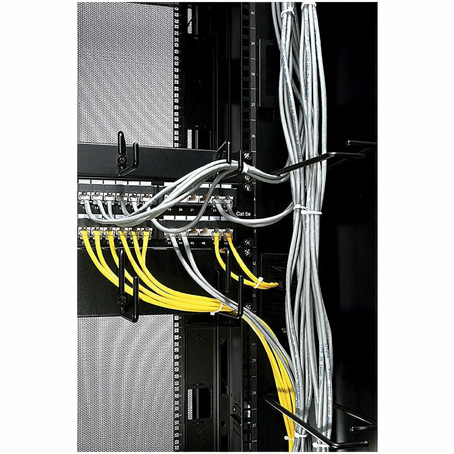 APC by Schneider Electric 2U Horizontal Cable Organizer, Black, 2U Rack Height, 1 Each