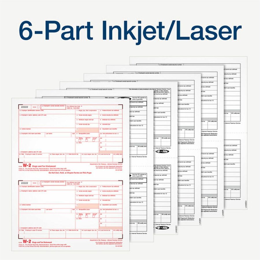 TOPS W2 Laser Forms 6-part Tax Kit - 1 Pack