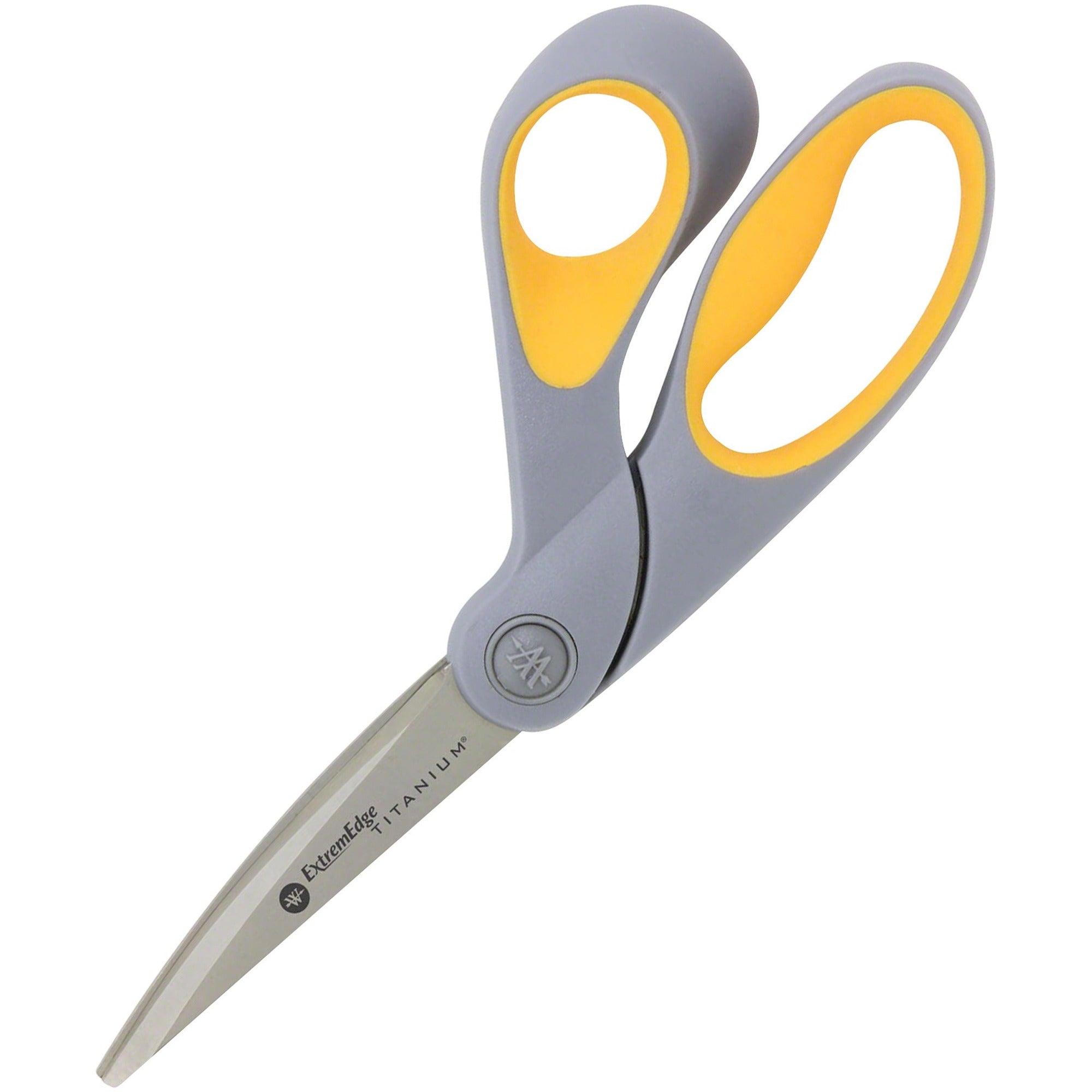 4.50" Cutting Length - 9" Overall Length - Bent-left/right - Titanium - Round Tip - Gray/Yellow - 1 Each