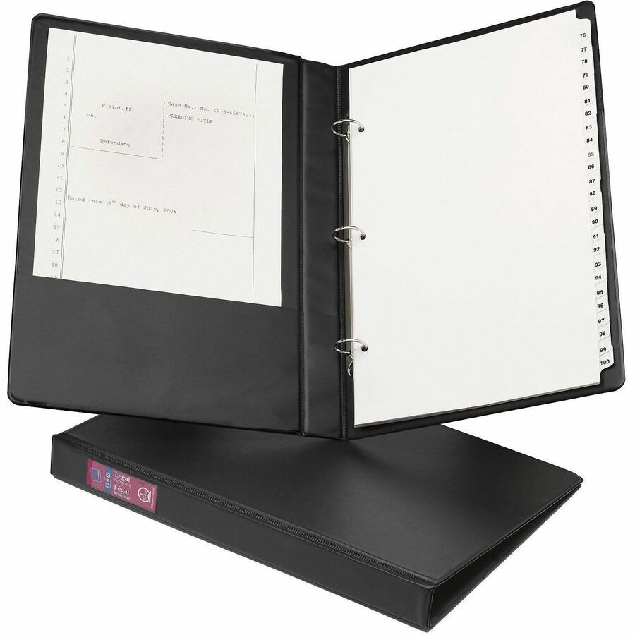 Avery Legal Durable Binder, 1" Capacity, Legal Size (8.5" x 14"), 175 Sheet Capacity, 3 Round Rings, 2 Internal Pockets, Black, Polypropylene, 1 Each