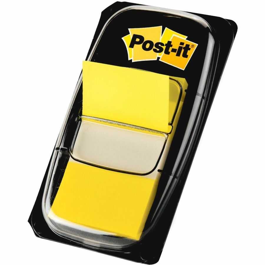 600 x Yellow - 1" Flag/Note Width x 1 3/4" Flag/Note Length - Rectangle - Unruled - Yellow - Removable, Writable, Repositionable - Dispenser Included - 50/Dispenser Box - 12 / Box