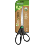 3.75" Cutting Length - 9" Overall Length - Straight-left/right - Stainless Steel - Pointed Tip - Black - 1 Each