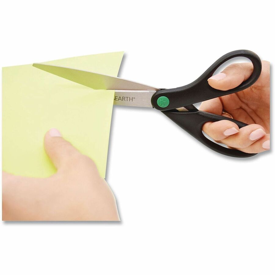 3.75" Cutting Length - 9" Overall Length - Straight-left/right - Stainless Steel - Pointed Tip - Black - 1 Each