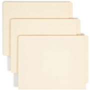 Smead Shelf-Master Straight Tab Cut Letter Recycled Fastener Folder - 8 1/2" x 11" - 3/4" Expansion - 2 x 2B Fastener(s) - 2" for Folder - End Tab Location - 11 pt. - 2 Plys - Manila - Manila - Reinforced Tab, Embossed - 10% Recycled - 250 / Box