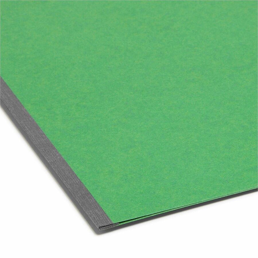 Smead Colored 1/3 Tab Cut Letter Recycled Fastener Folder - 8 1/2" x 11" - 2" Expansion - 2 x 2S Fastener(s) - 2" for Folder - Top Tab Location - Assorted Tab Position - 25 pt. - Pressboard - Green - 100% Recycled - 25 / Box
