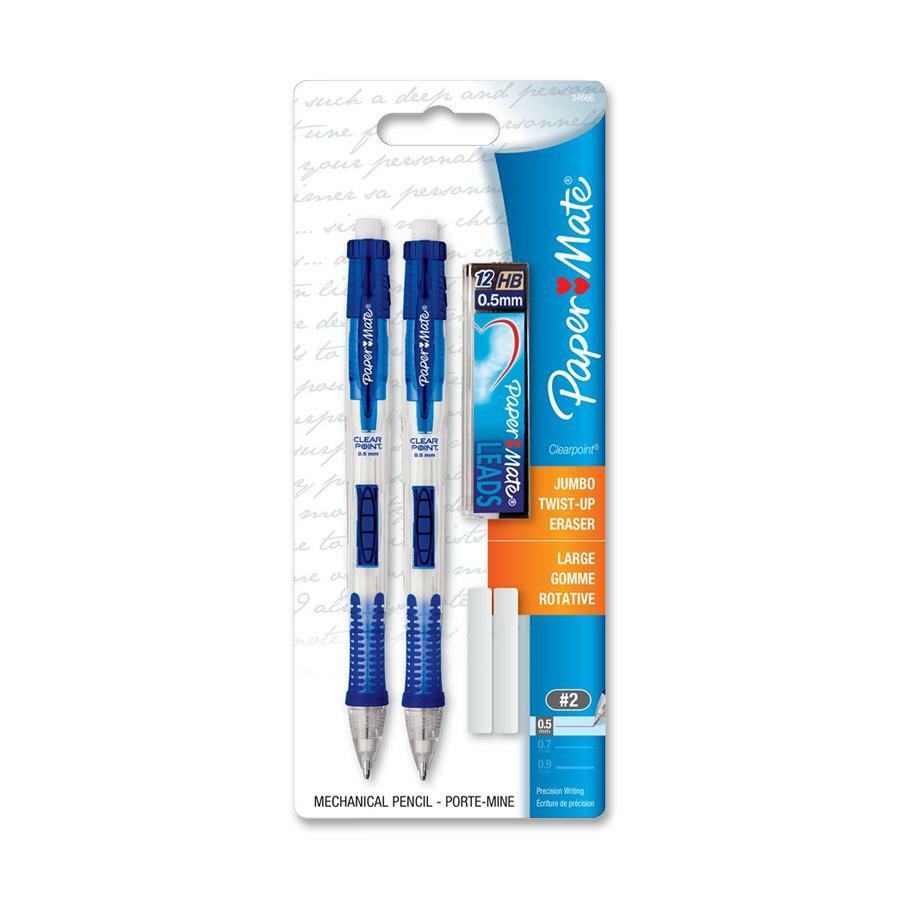 0.5 mm Black Lead - #2 - Refillable - Assorted Plastic Barrel - 2 / Pack