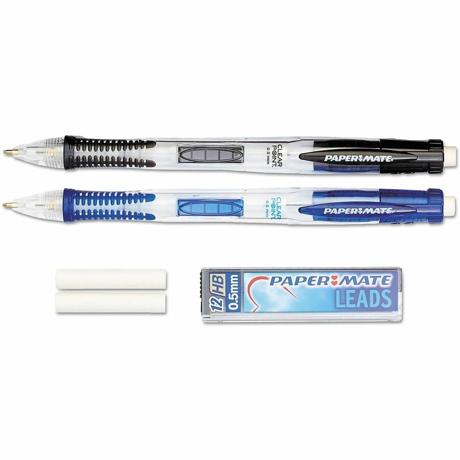 0.5 mm Black Lead - #2 - Refillable - Assorted Plastic Barrel - 2 / Pack