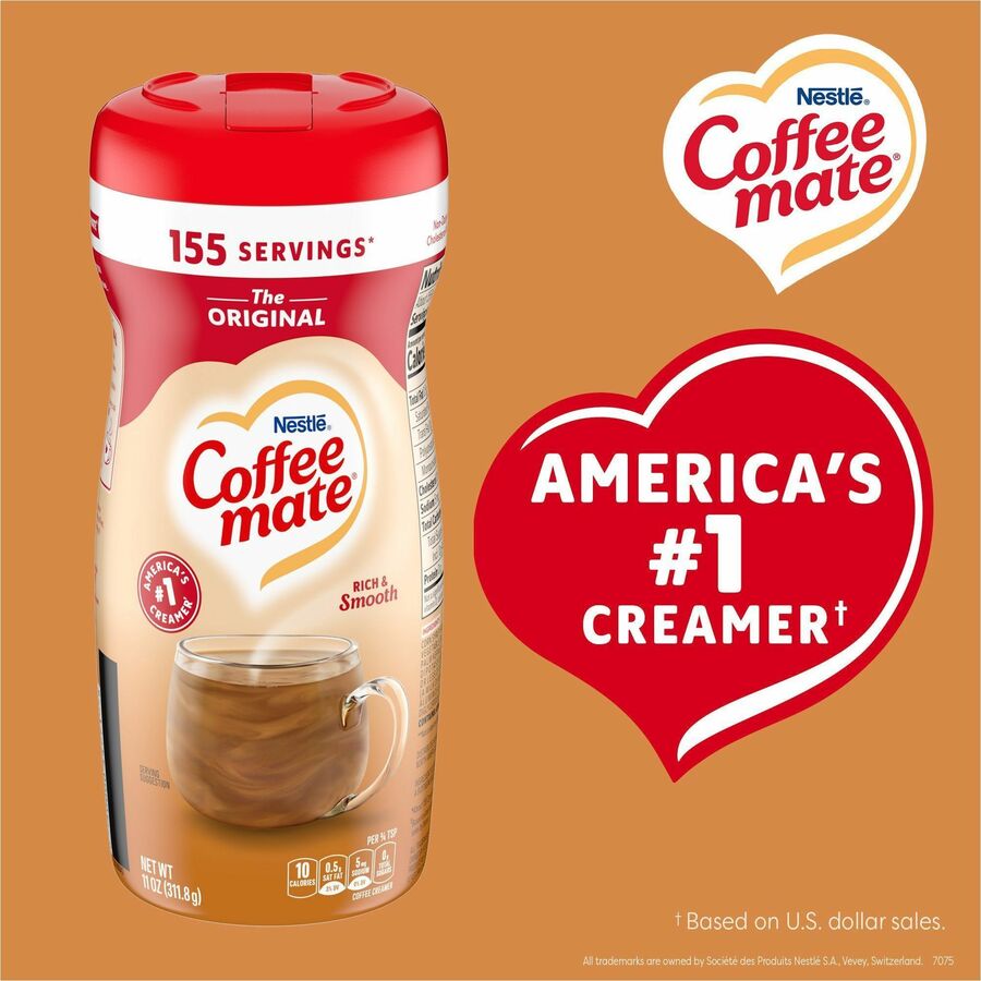 Coffee mate Original Powdered Coffee Creamer Canister - Original Flavor - 0.69 lb (11 oz) - 155 Serving - 1 Each