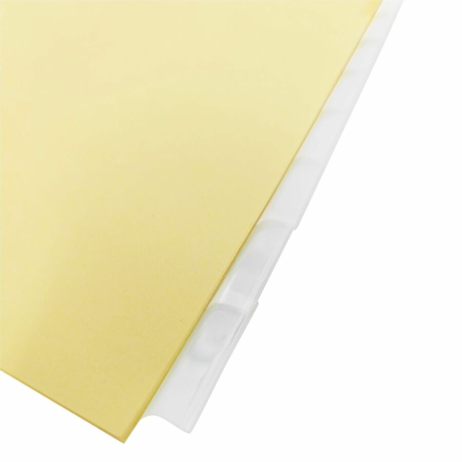 Business Source Buff Stock Ring Binder Indexes, 8 Dividers, Blank Clear Tabs, 1.25" Tab Width, 8.5" x 11" Letter Size, 3-Hole Punched, Buff Paper, 1 Set