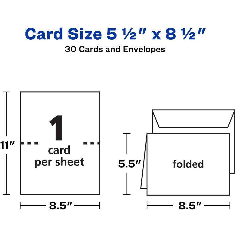 5 1/2" x 8 1/2" - Textured - Uncoated, Heavyweight - White - 30/Pack - 6 / Carton