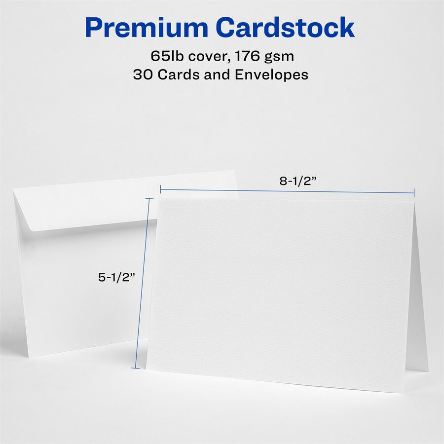 5 1/2" x 8 1/2" - Textured - Uncoated, Heavyweight - White - 30/Pack - 6 / Carton