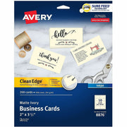 90 Brightness - 2" x 3 1/2" - 93 lb Basis Weight - 254 g/m² Grammage - Matte - Heavyweight, Perforated, Smooth Edge, Double-sided, Double-sided, Smudge-free, Jam-free, Printable, Avery Clean Edge Technology - Ivory - 1000 Sheets - 200/Pack - 5 /