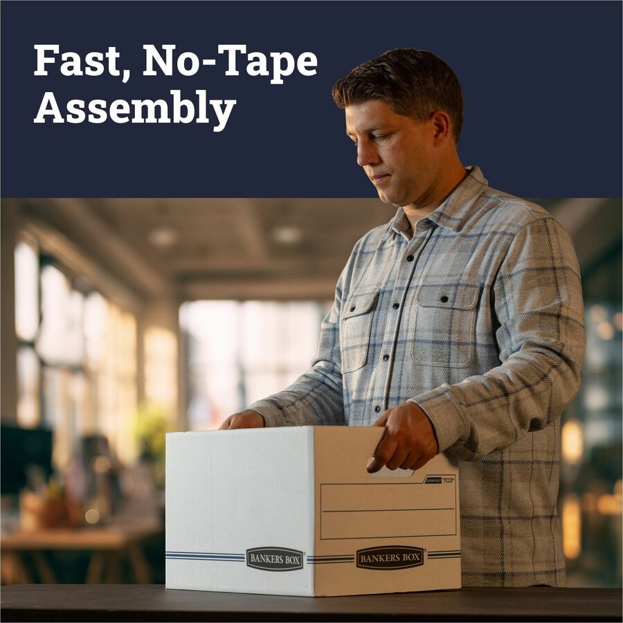 Internal Dimensions: 12" Width x 12" Depth x 10" Height - External Dimensions: 12.8" Width x 13.2" Depth x 10.5" Height - 400 lb - Media Size Supported: Letter - Lift-off Closure - Stackable - White, Blue - For File - Recycled - 12 / Carton