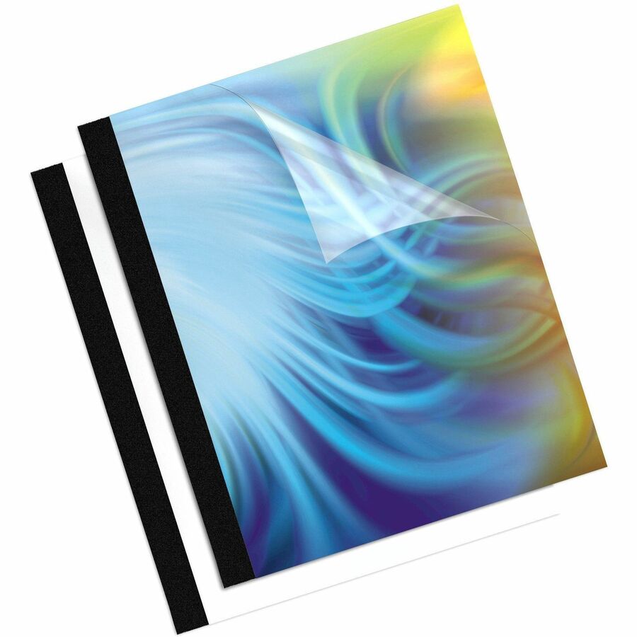 Fellowes Thermal Presentation Covers - 11" Height x 8.5" Width x 0.4" Depth - 90 x Sheet Capacity - Rectangular - Black, Clear - Polyvinyl Chloride (PVC) - 1 Pack