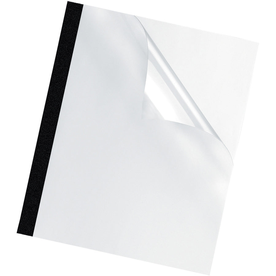 Fellowes Thermal Heavy-gauge Binding Covers - 11" Height x 8.5" Width x 0.8" Depth - 0.75" Maximum Capacity - 180 x Sheet Capacity - Rectangular - Black - Polyvinyl Chloride (PVC) - 10 / Pack